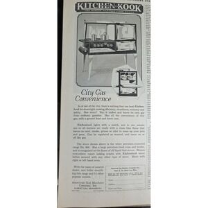 1927 Kitchen Kook Gas Stove White Porcelain Enamel Advertising Page Original Ad